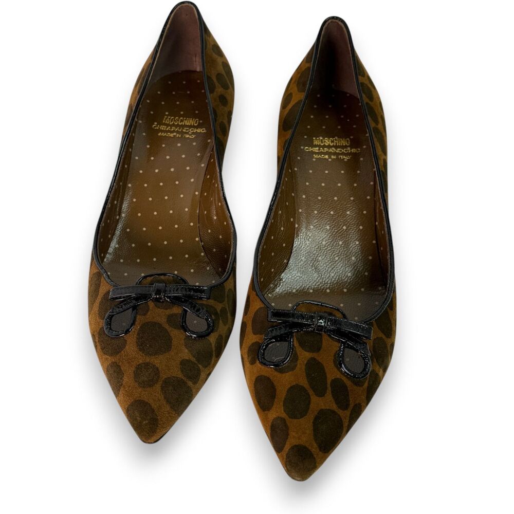 Moschino Cheap And Chic | Brown and Dk Brown Spotted Giraffe Kitten Heel | Sz 8